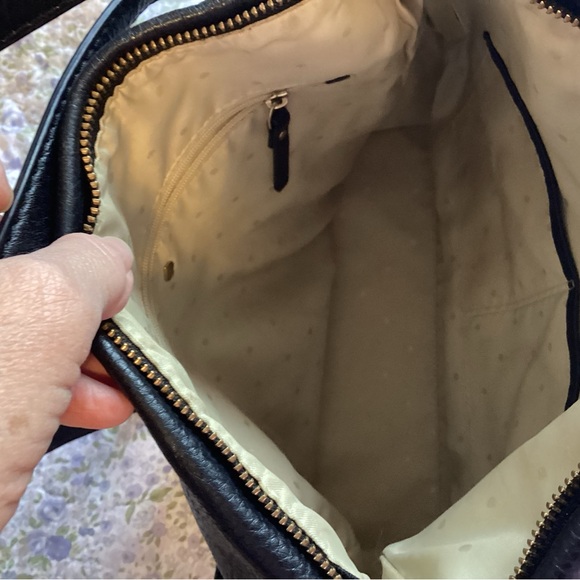 kate spade black leather shoulder bag with gold hardware - Picture 9 of 10